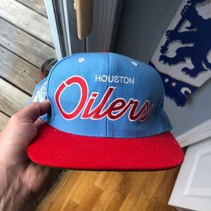 Mitchell and Ness Houston Oilers Vintage Snap Back